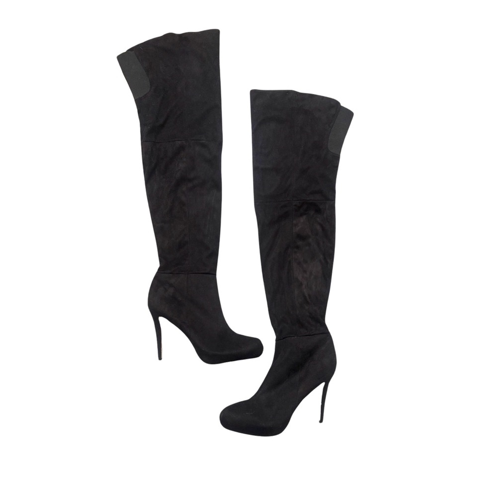 SOLD Thigh High Suede Boots with Platform Heel